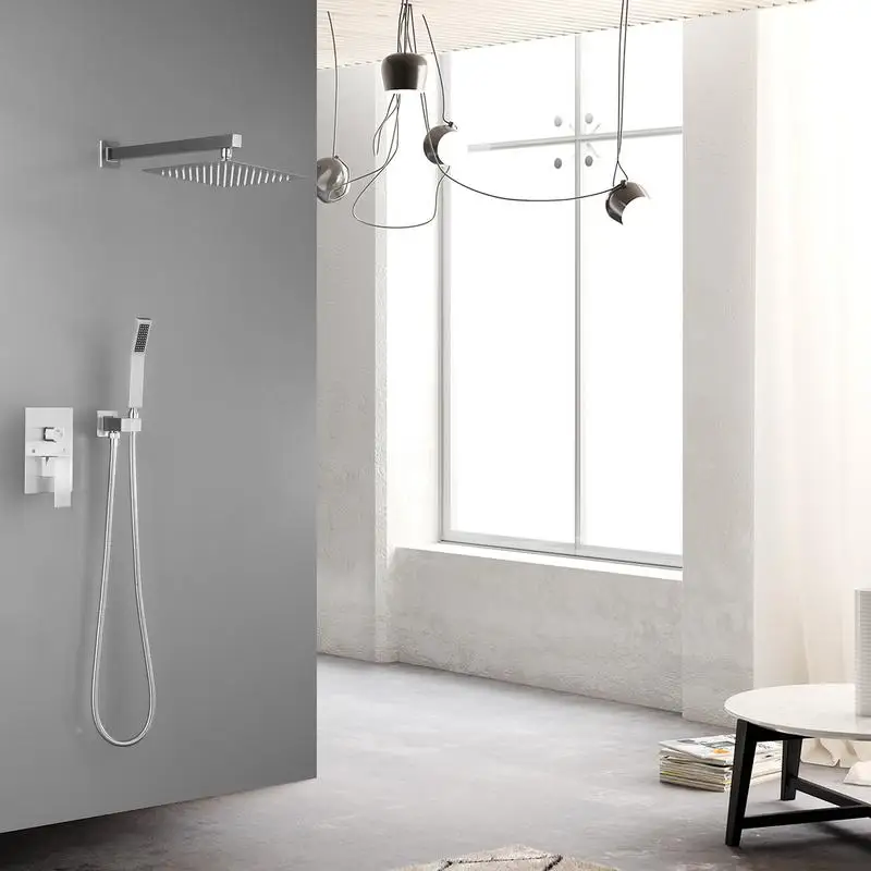 

10" Rain Shower Head Luxury Complete Combo Set Wall Mounted Mixer for Bathroom