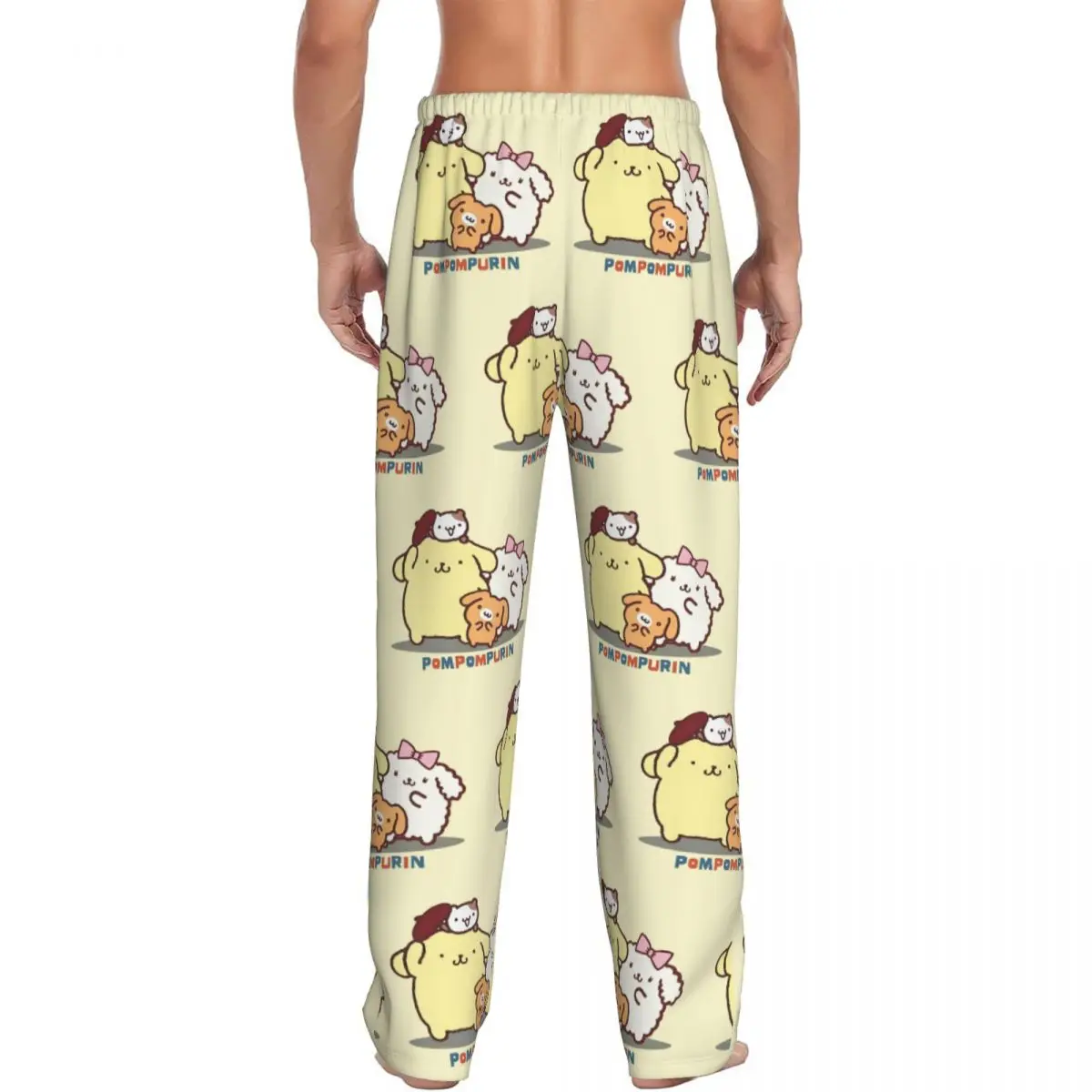 Custom Pompompurin Pajama Pants Men Kawaii Lounge Sleep Drawstring Sleepwear Bottoms with Pockets