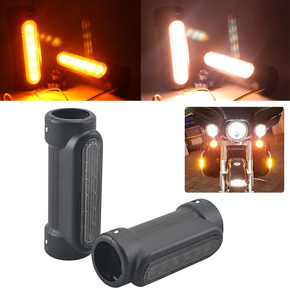 

Motorcycle Pair Universal 1.25'' Highway Guard Crash Bar Switchback Driving Lights Turn Signal LED For Harley Touring