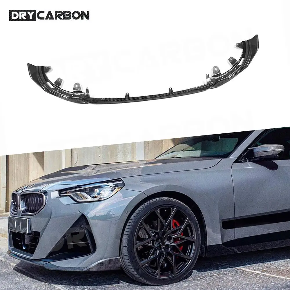 

for BMW 2 Series G42 M235i M240i Coupe 2022 + Dry Carbon Fiber Front Bumper Lip Body Kits Front Bumper Lip Spoiler Chin