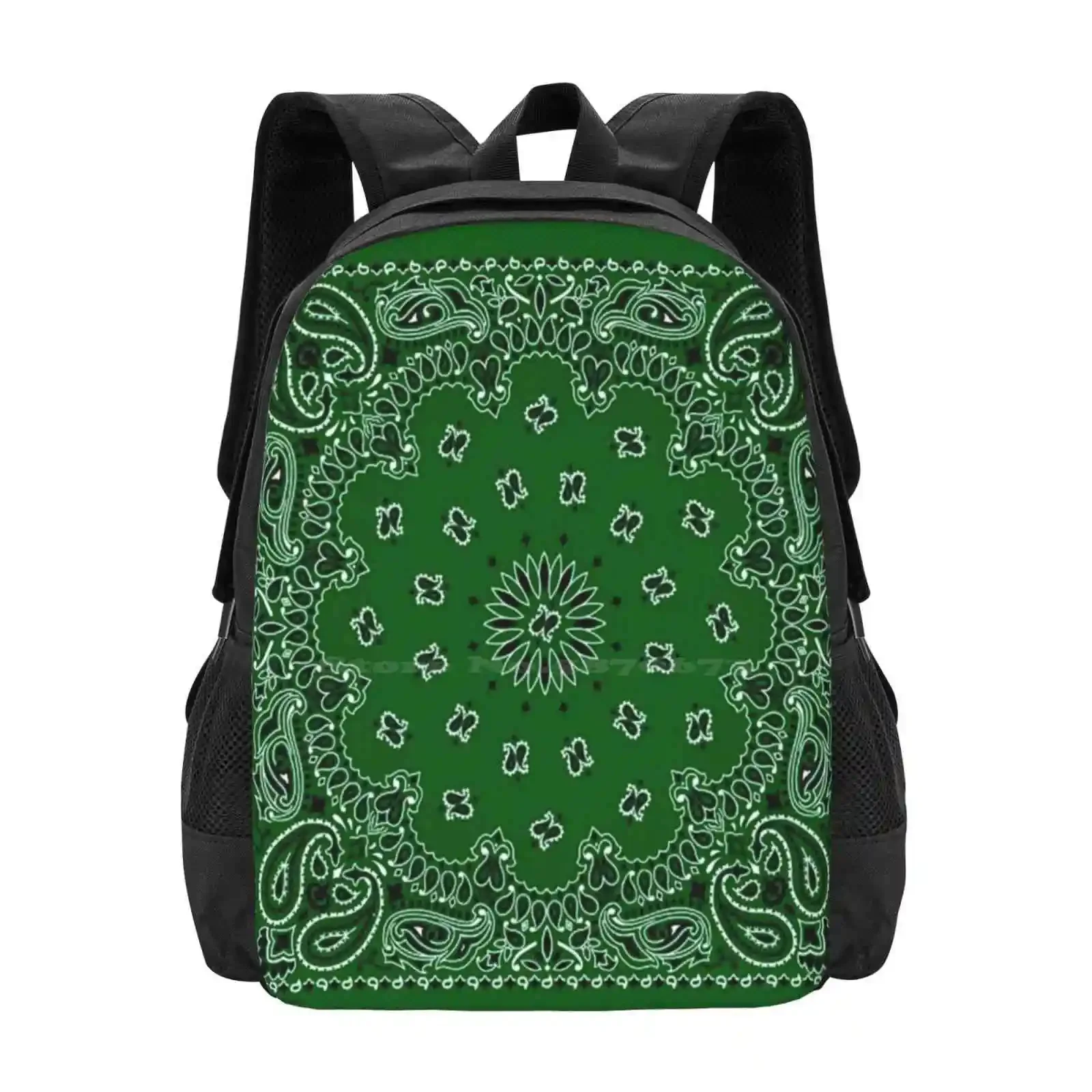 

Green Bandana Hot Sale Schoolbag Backpack Fashion Bags Handkerchief Hood Rag Chicano Mexican Barrio Gang Verde Colors Pano