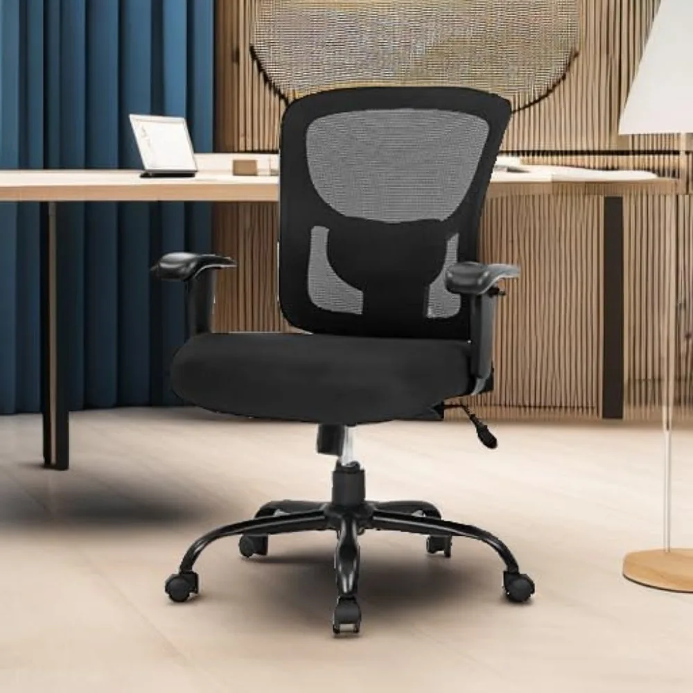 

Big and Tall Office Chair 500lbs Desk Chair Mesh Computer Chair with Lumbar Support Wide for Home Office (Black)