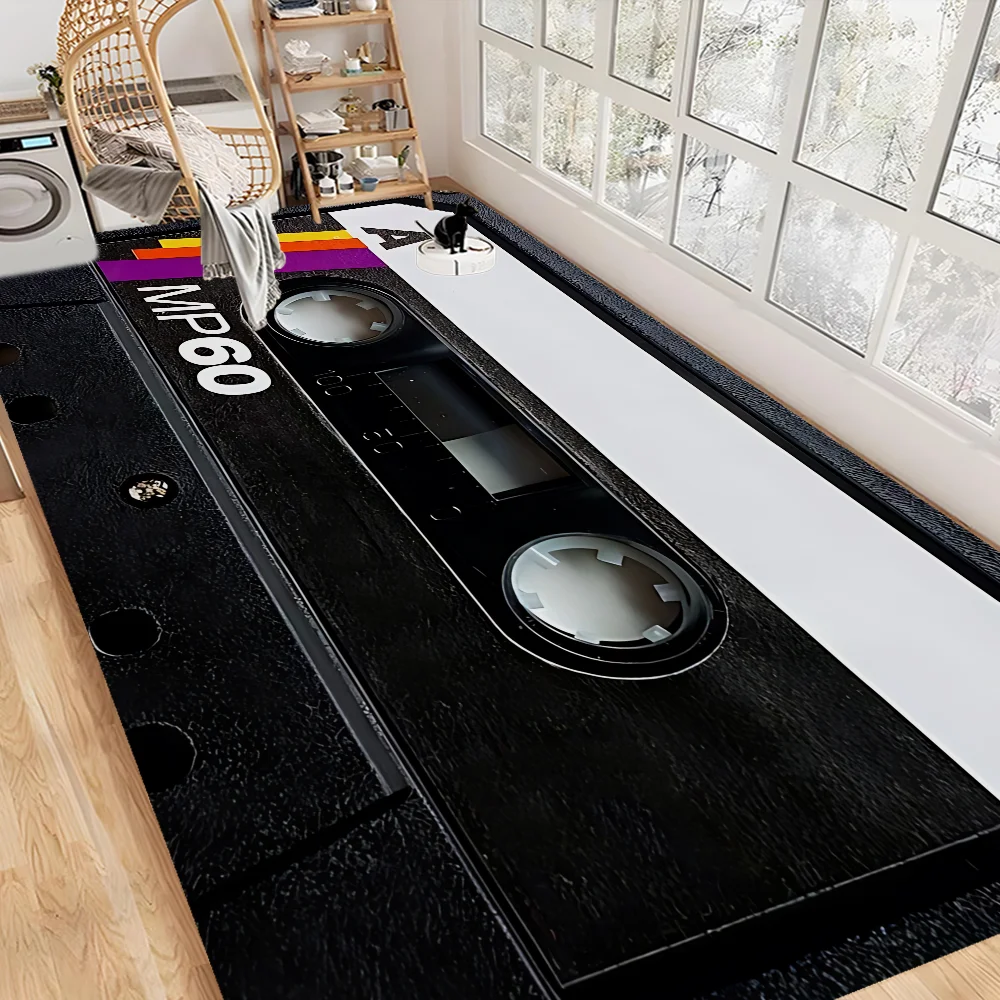 Tape Radio Room Mats Retro Multiple Choice Wohnzimmer Küchenteppich Rutschfester Willkommensteppich