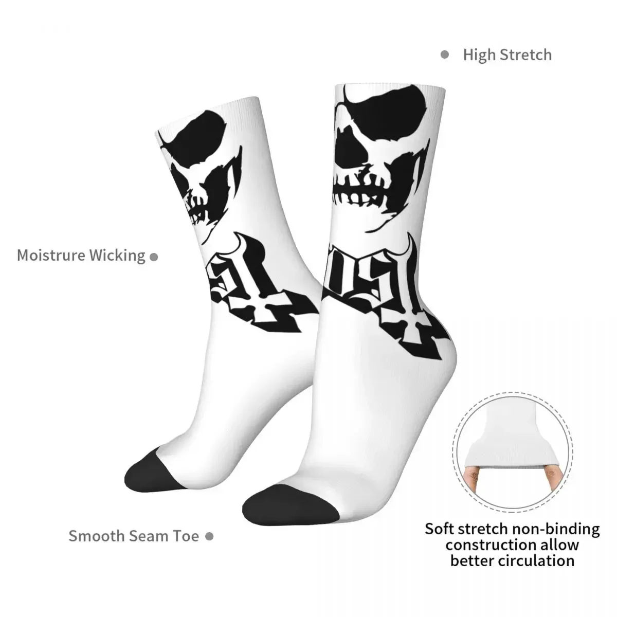 Calcetines de banda de Rock Ghost BC 2, medias absorbentes de sudor Harajuku, calcetines largos para todas las estaciones, accesorios para Unisex, regalo de cumpleaños