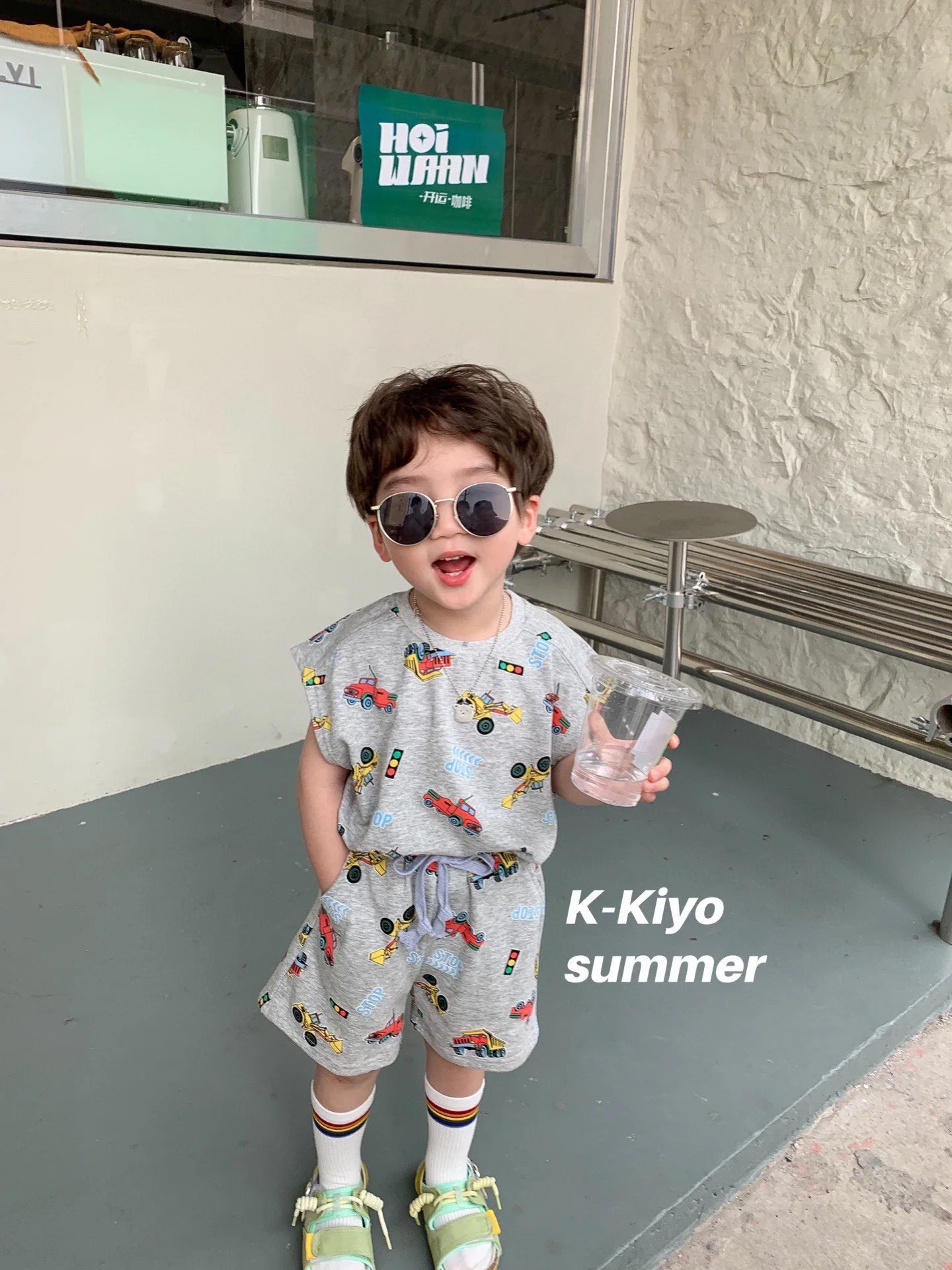 2024 Summer Cartoon Print Children\'s Sets Korea Style  Boys Clothes Baby Girl Clothes Baby Girl Outfit Set Vest Shorts 2Pcs Set