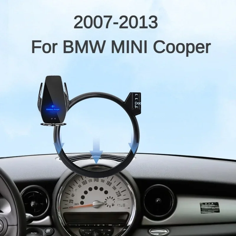 2007-2013 For MINI Cooper Car Screen Phone Holder Wireless Charger Navigation Mount Interior