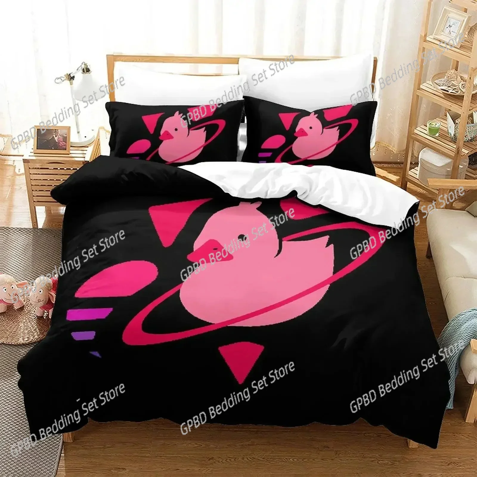 

Cartoon Quackity Duck 3D NEW Duvet Cover Pillowcase Bedding Set Adult Boy Girl Bedroom Decoration Children Single Double Large