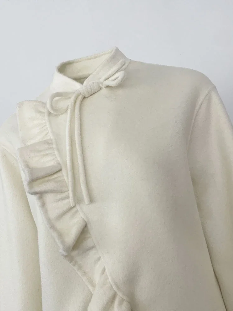 

New Autumn Winter ClothesFemale Bow Fur Coat Outerwears Fashion Short Real Fox Fur Coat Lady Woolen Jacket Women