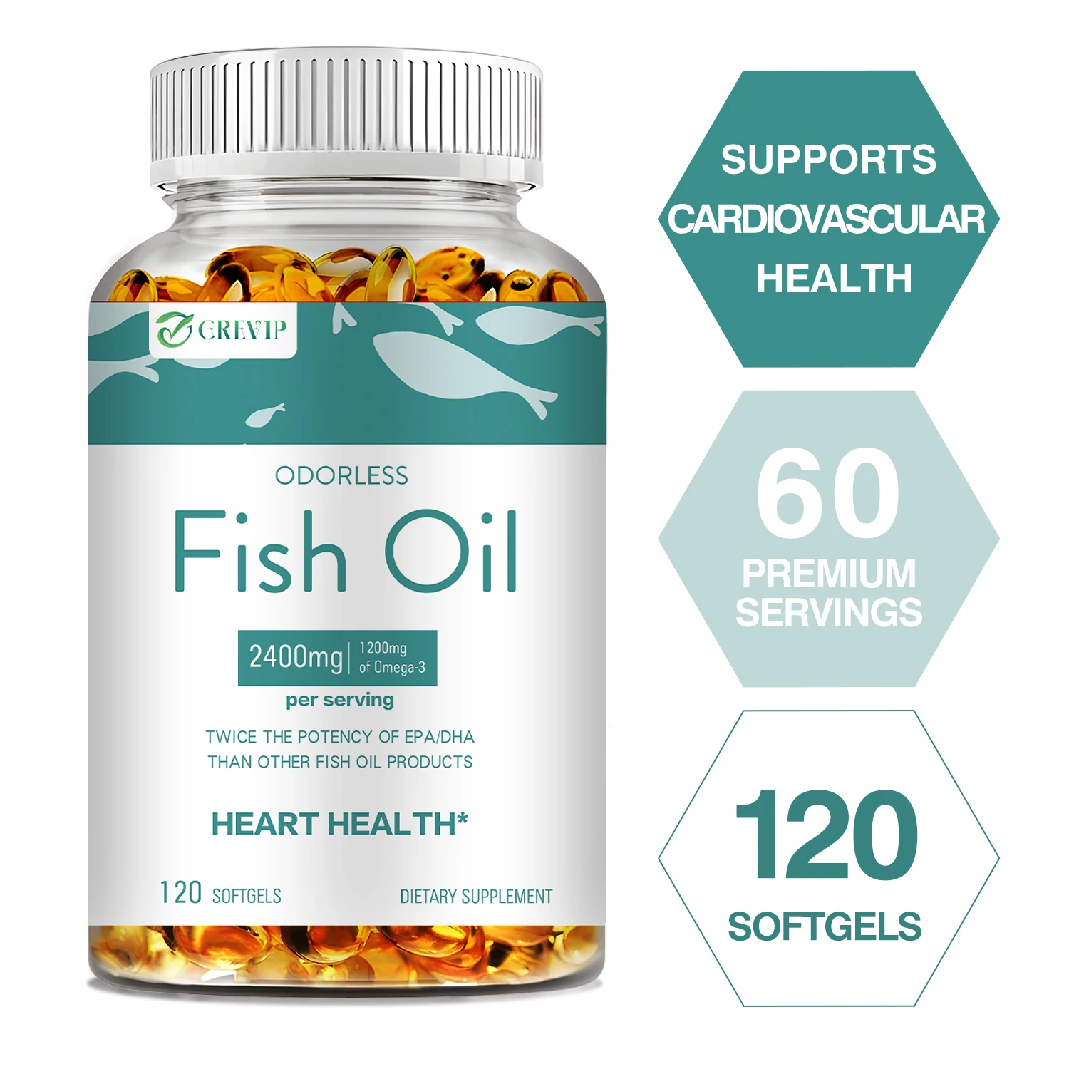 

Omega 3 Fish Oil- Antioxidant, Benefits The Nervous System, Supports Brain and Skin Health, Improve Memory and Intelligence