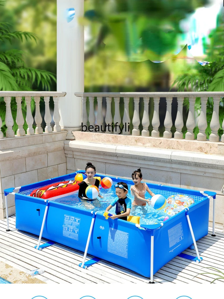 yj Large for Children and Kids Supported Swimming Pool Outdoor Folding Inflatable-Free Oversized Swimming Pool