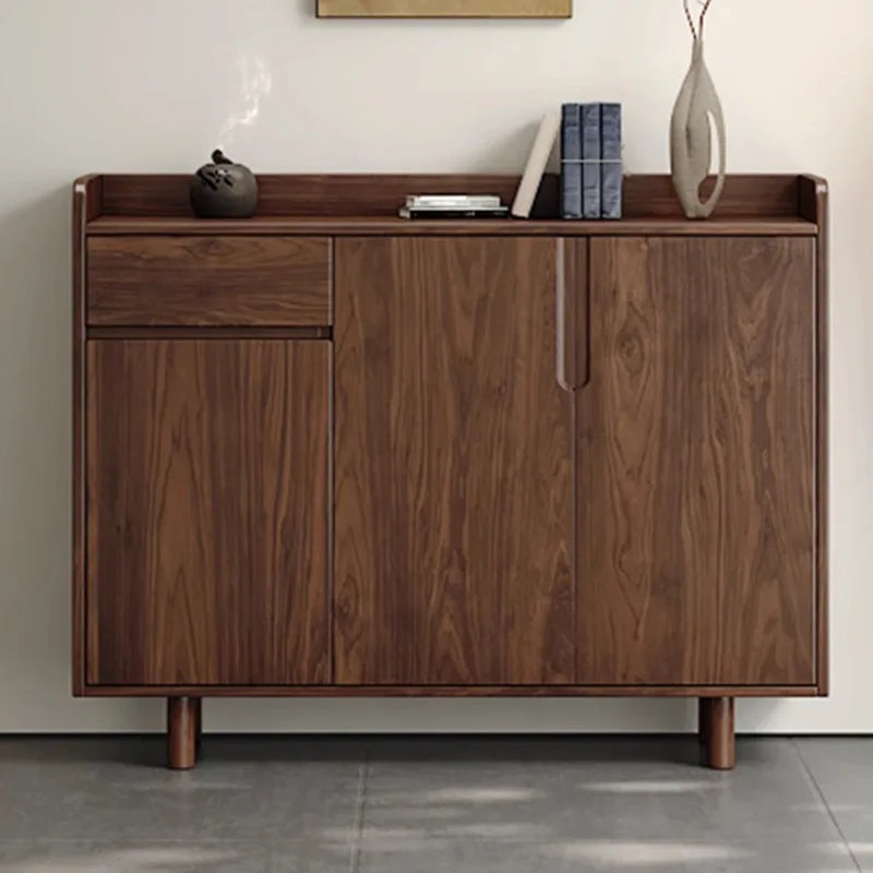 

Шкаф для обуви из цельного дерева, североамериканский черный орех, средний антикварный фолио, функция входной шкафа