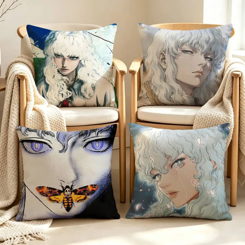 G-Griffith B-Berserk Manga Customizable Square Cushion Cover Double Sided Print Pillow Case