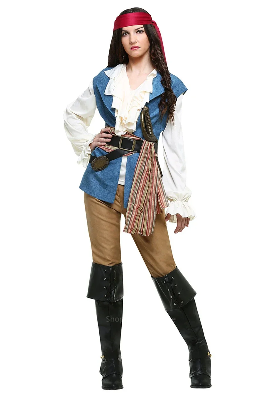 Costume di Halloween Purim pasquale per uomo donna costumi da pirata coppie di capitano caraibico Cosplay