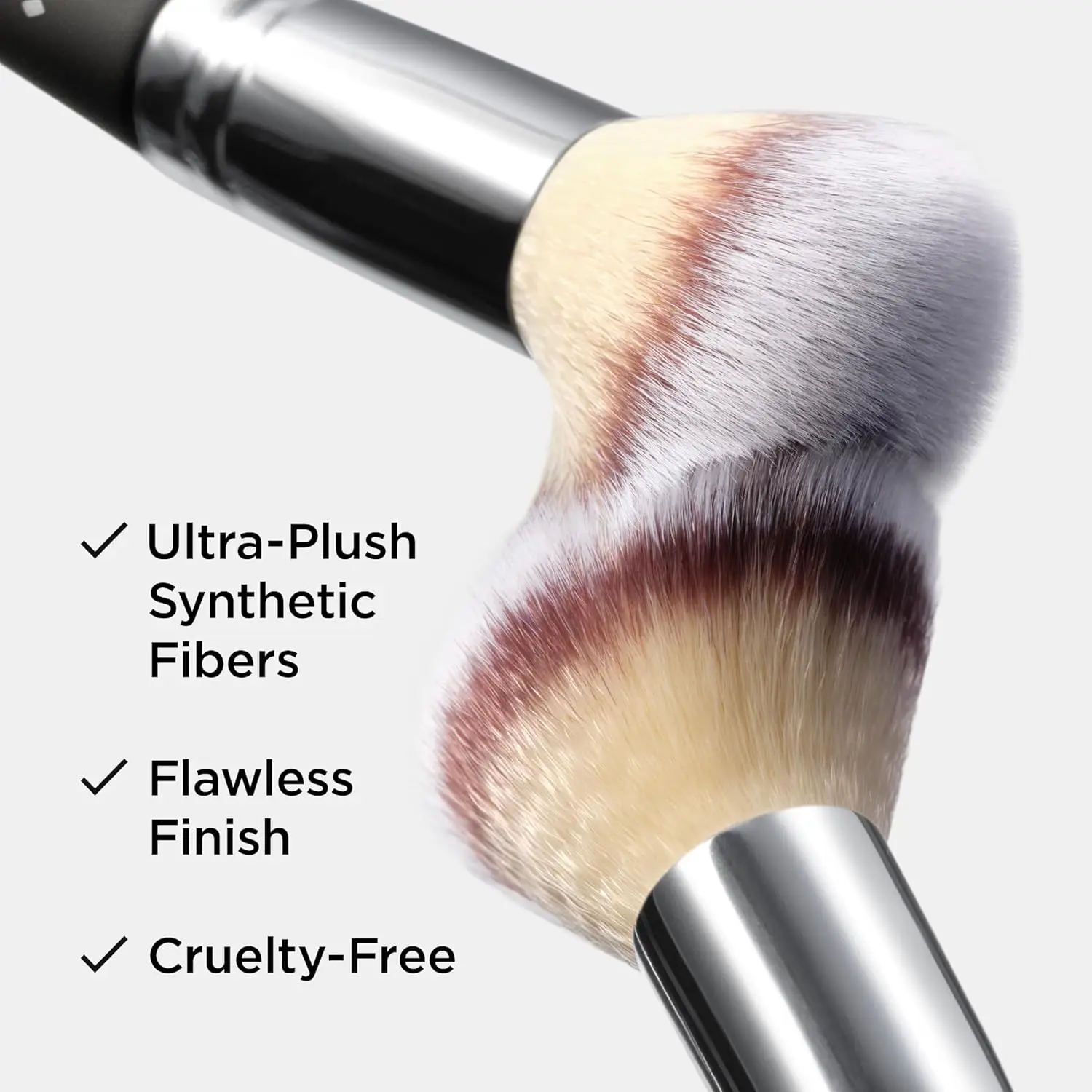 Dual-Ended Premium Makeup Brush for Foundation, Concealer & Contour - Ultra-Soft Synthetic Fibers, Airbrush Finish, Cruelty-Free