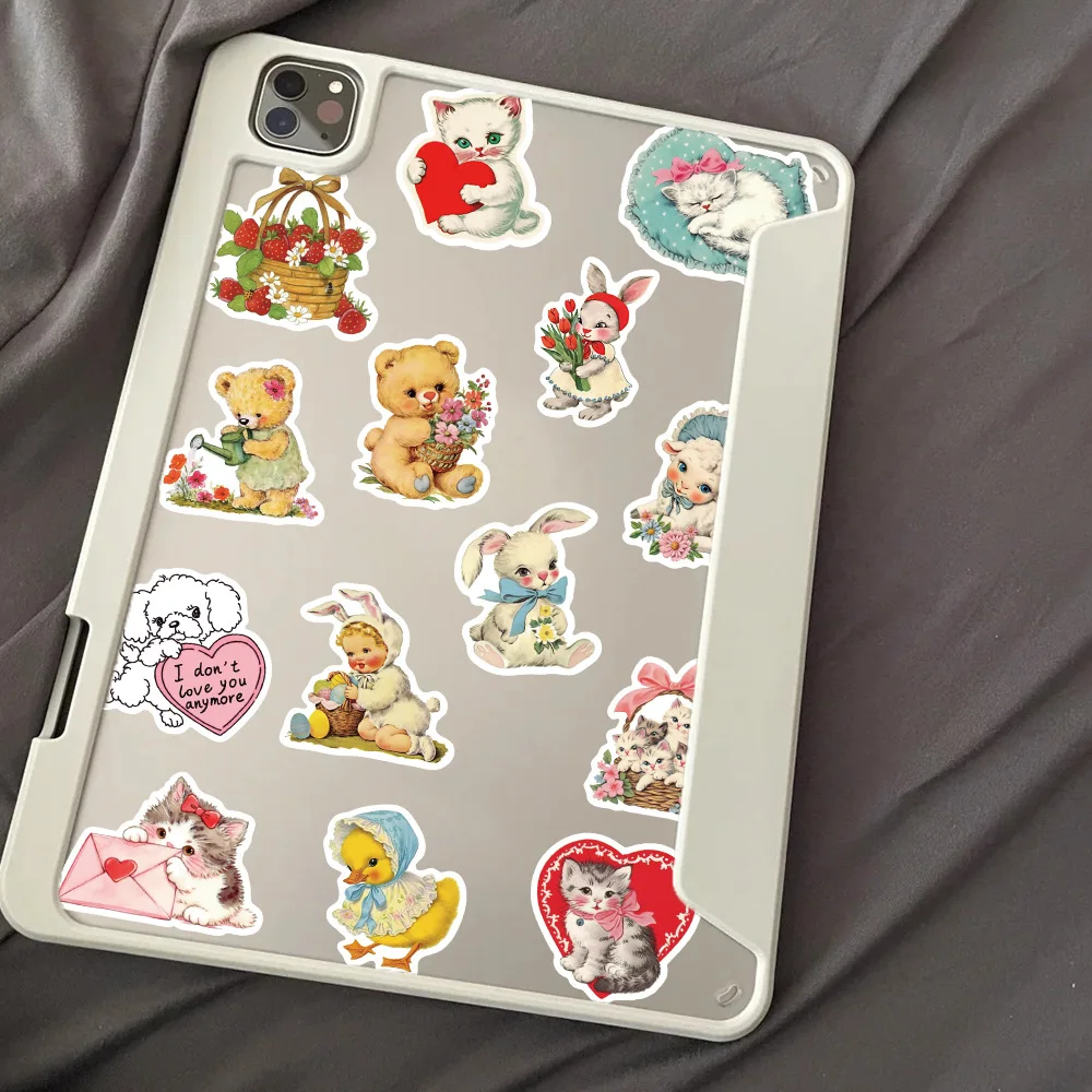 50 قطعة من ملصقات الحيوانات العتيقة، ملصق كرتوني لطيف وممتع، ملصق مقاوم للماء، لعبة أطفال هدية لمكتب صندوق رصاص كوب الماء #5