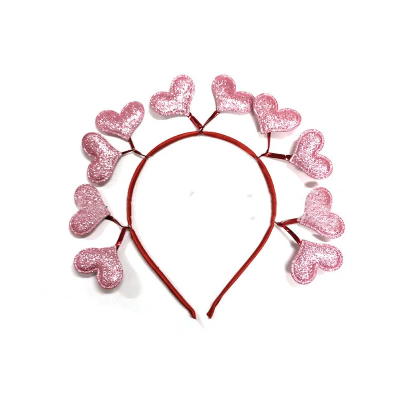 

10pcs Pink Red Women Girls Valentine's Day Headband Love Heart Hair Hoop Hairband Bridal Favor Party Birthday Wedding Festival