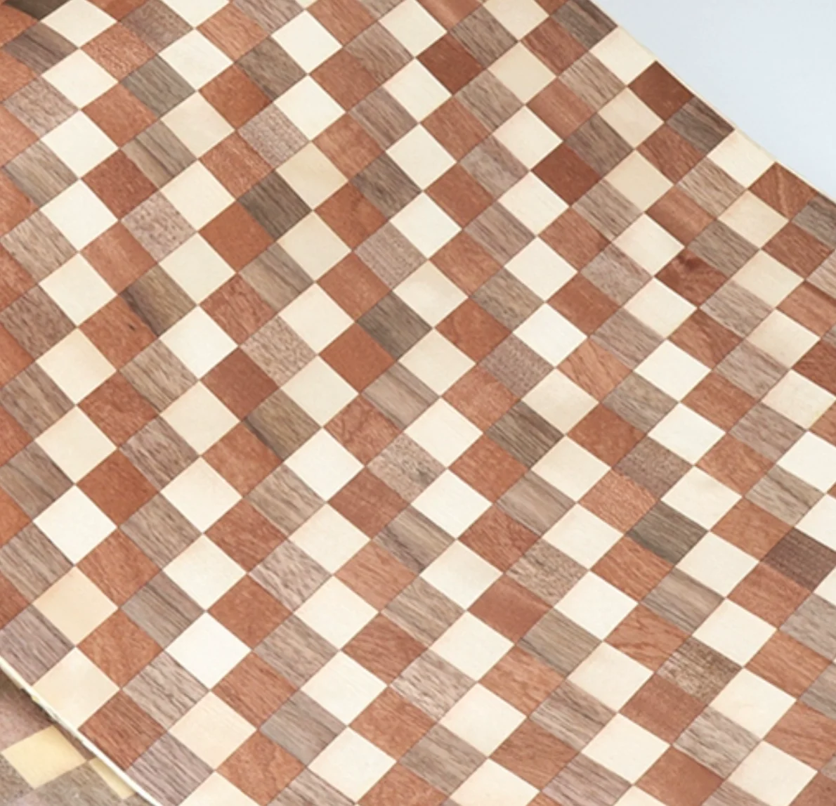 L:2.5meters Width:430mm T:0.25mm 3-color Checkered Wood Veneer Handmade Veneer Solid Table Top