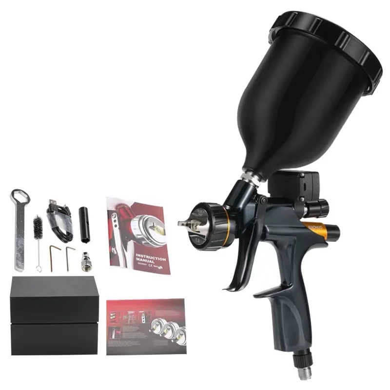 704521 Clearcoat Gun w/ Digital Gauge Replaces 704520 New Model 600ml cup1.3 tip