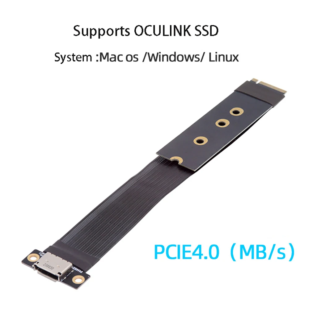 M.2 NVMe-Oculink 변환 케이블 PCIe 4.0 Gen4 확장 리본 PC 노트북 SSD 외장 그래픽 카드 M2 M 키-SFF-8612 어댑터