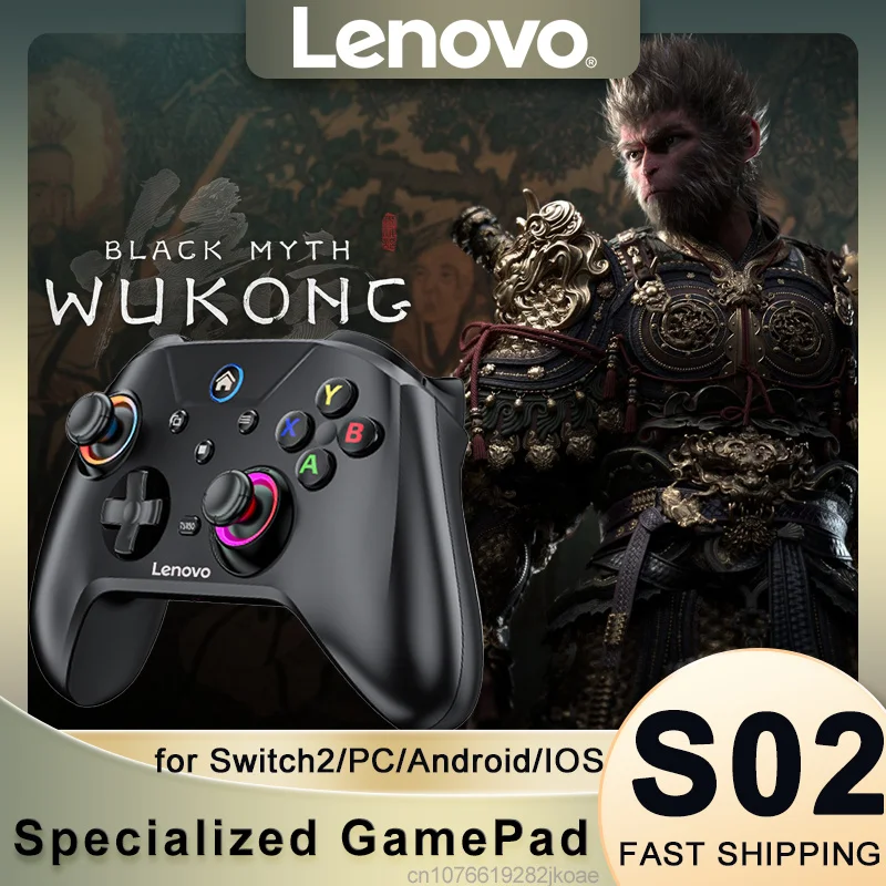 

Lenovo S02 шестиосевой гироскоп с двойной вибрацией, беспроводной Bluetooth-геймпад для Nintendo Switch2, ТВ, ПК, джойстик, контроллер 600 мАч