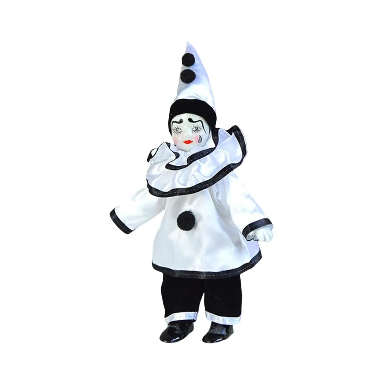 

Retro Clown Doll Collectible Ornament Porcelain Dolls Craft Decoration Action