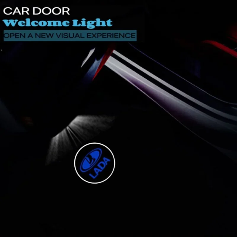 

2X Car styling Auto Door LED Decoration Wireless Welcome Light Logo Projector For LADA Vision Vesta XCODE XRAY Niva Granta Lamps