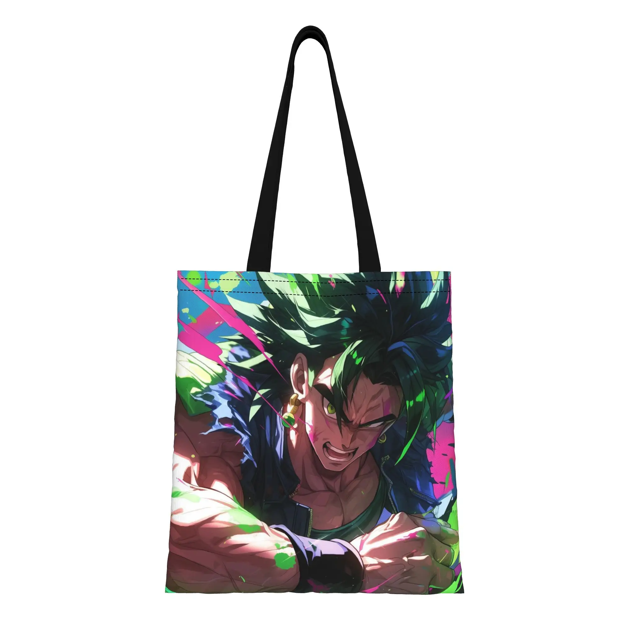 Bolsa de lona de Dragon Ball con diseño de Broly (5) para la temporada de regreso a clases, perfecta para viajes, bolsos con asa superior para mujer
