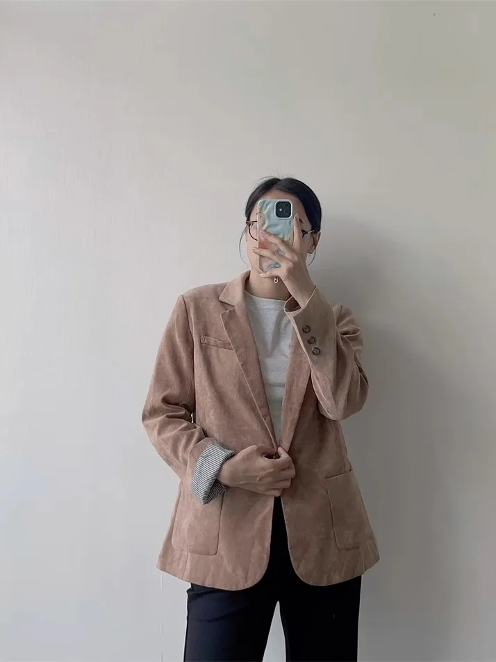 

Ретро-ветровка из полиэфирного волокна для женщин: профессиональная, однотонная, модная, в винтажном стиле, с длинными рукавами, для повседневной носки