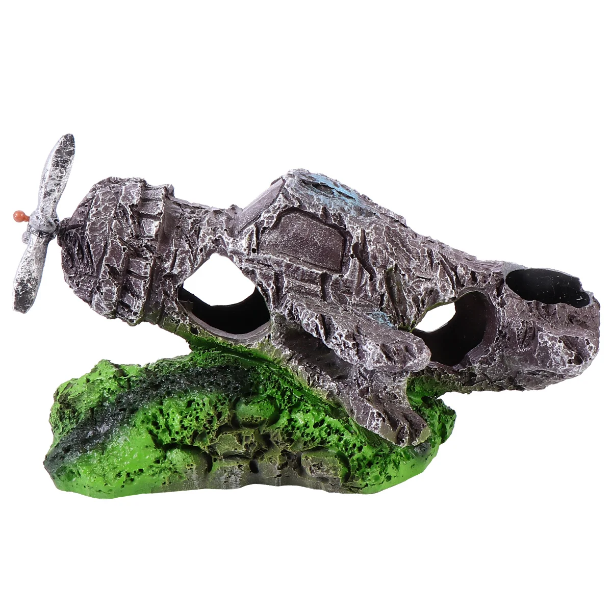 

Safe Resin Plane Crash Decor Fish Tank Ornament Realistic Design with Holes for Fish Shelter Aquarium Landscape