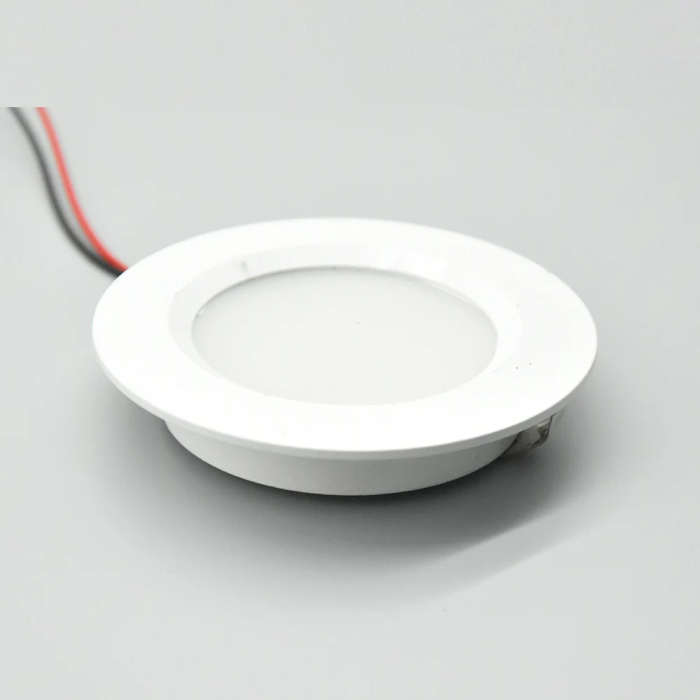 رقيقة جدا LED النازل 3 واط 5 واط 12 فولت 24 فولت تيار مستمر ضوء تحت الكابين 14 مللي متر سليم السقف مصباح التوقف D55mm راحة المطبخ الطعام الإضاءة