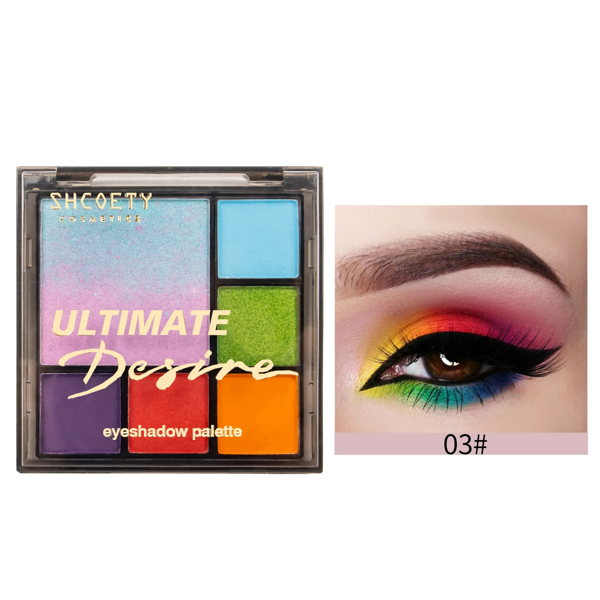 Paleta de sombra de ojos mixta con degradado de 6 colores, paleta multifuncional para contorno de rubor, resaltado, mate suave, nacarado, todo en uno