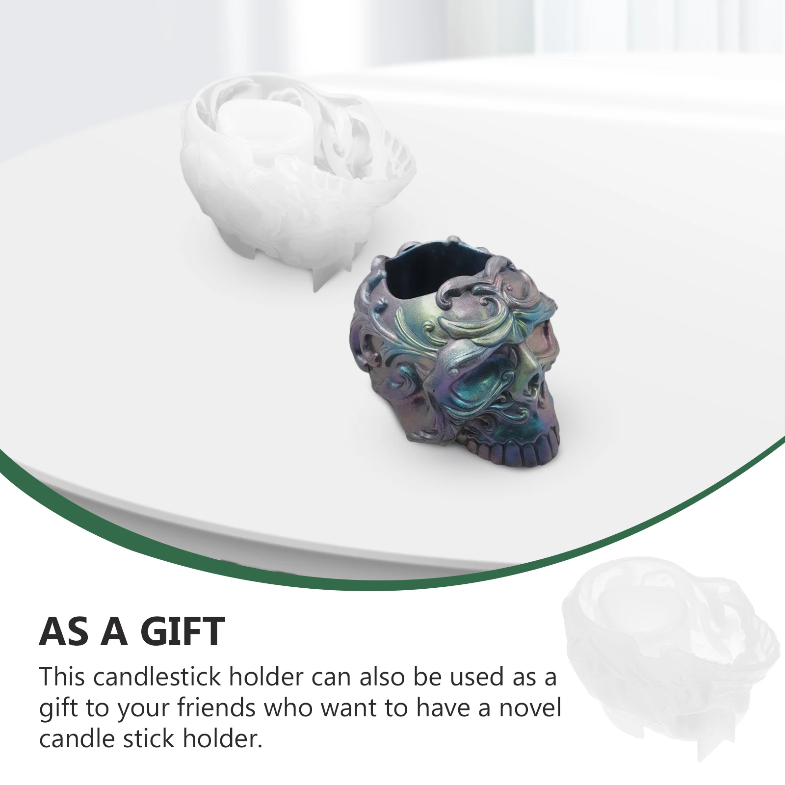 

Silicone Mold for Candles Candlestick Skull Moulds Practical Molds Creative Baking