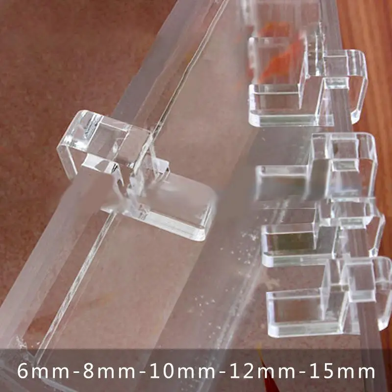 10Pcs Aquarium Bracket Support Frame Mini Acrylic Fish Tank Glass Cover Holder Aquarium Accessories 5/6/8/10/12/15/19mm