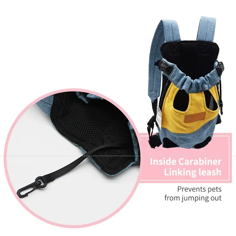 Double Shoulder Breathable Travelling Portable Out Chest Four Feet Backpack Dog Bag Cat Bag