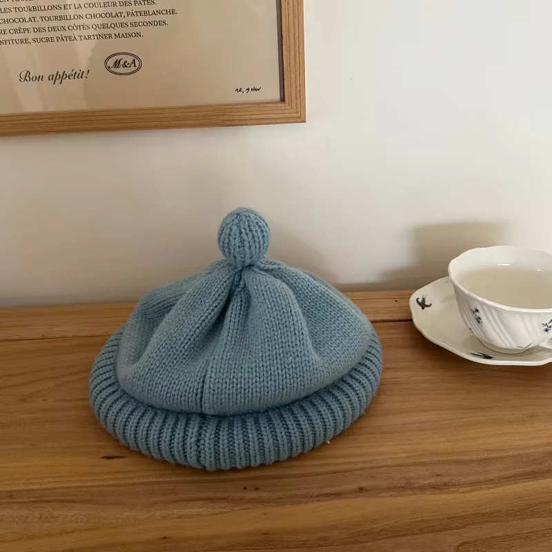 

Милая рыбацкая шапка из чистой шерсти, осенне-зимняя новая вязаная защитная шапка для ушей, шляпа-ведро для женщин