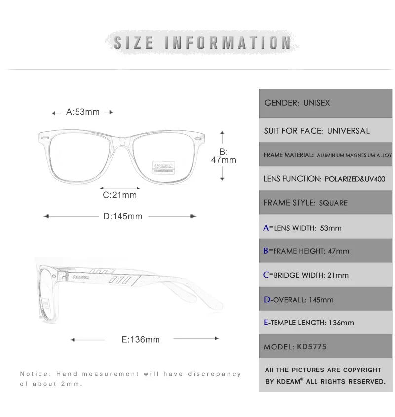 KDEAM Aluminium Magnesium Polarisierte Myopie Sonnenbrille Männer Frauen Fahren Brillen Outdoor Casual UV400 -0,50 bis -6,00 – Detail 4