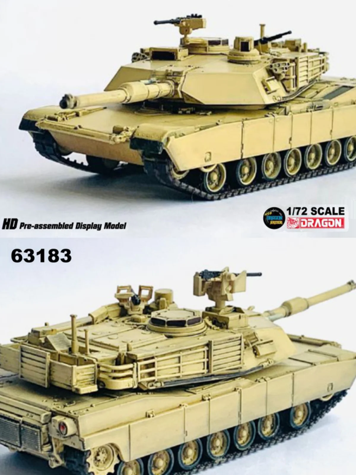 Modelo Cleto de Tanque de Batalla Principal MA2 Abrams, Escala /72, Desierto Dragón, Vehículo de Guerra, Modelo de PVC F...