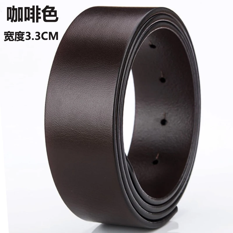 man belt 100%cowskin real leather designer without buckle business belt body luxury strap fomal belt for suit