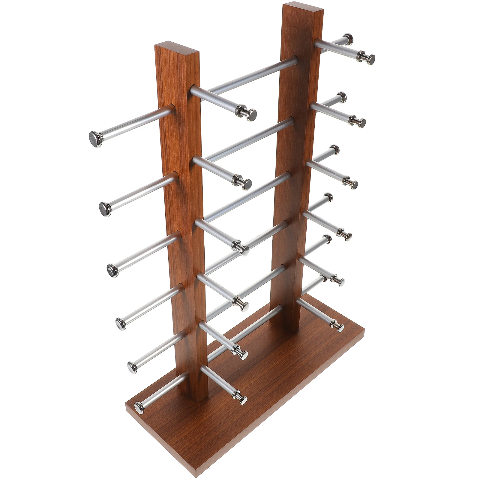 

Wooden Aluminum Eyewear Display Rack Vintage Finish For Glasses Sunglasses Holder Stand Organzier Lightweight Sturdy Save