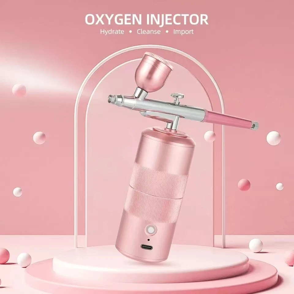 Portable Water Oxygen Injector  Model mini nano facial mist sprayer high-pressure facial Hydrating water oxygen airbrush