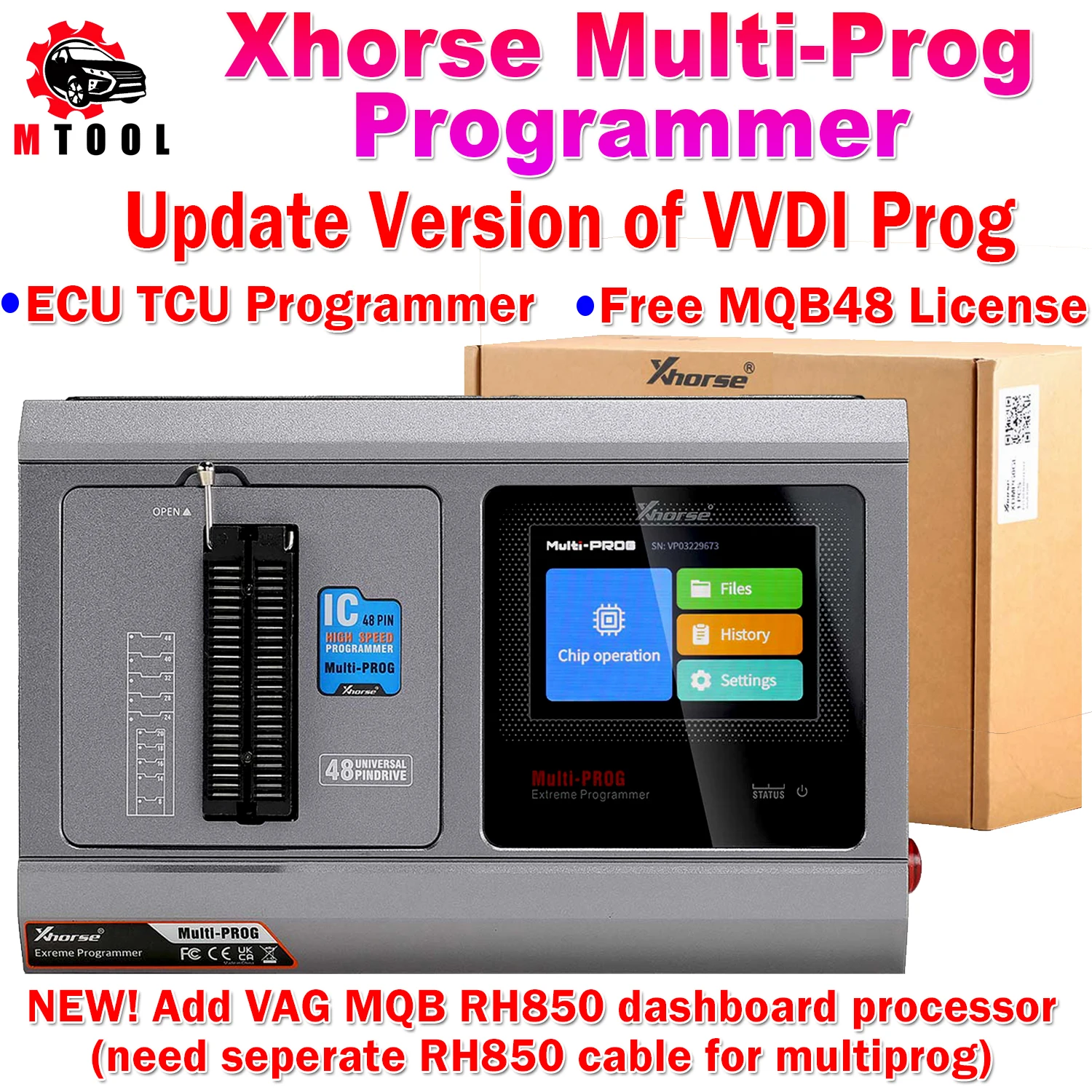 Xhorse MultiProg Multi-Prog Pro-level ECU TCU Programmer Read& write IMMO Eeprom dashboard Free MQB48 License Updat of VVDI Prog