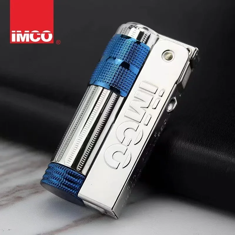 Original IMCO 6700 Retro Stainless Steel Metal Lighter Austrian Gasoline Grinding Wheel Windproof Kerosene Lighters Smoking Gift