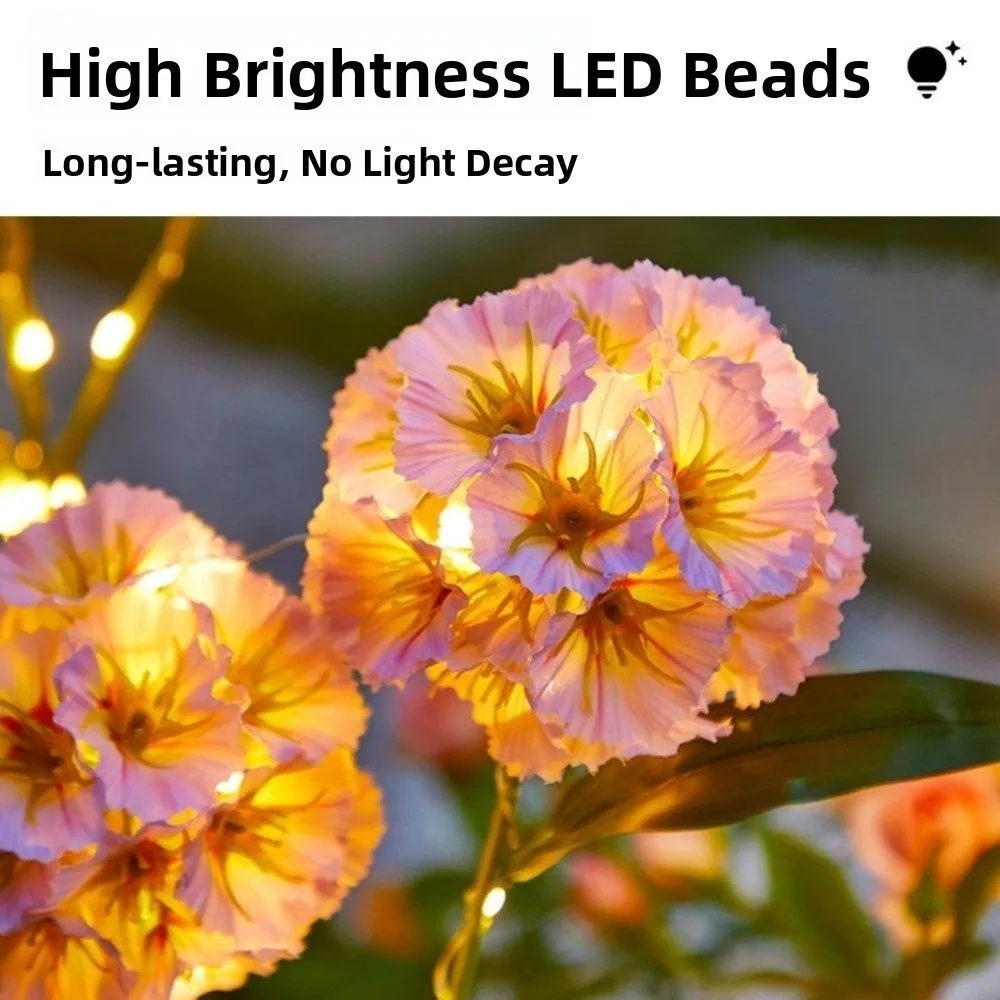 

Waterproof Solar Flower Light with 3 Head Ground Mounted Simulation Flower Lamp Intelligent Light Sensing Warm light