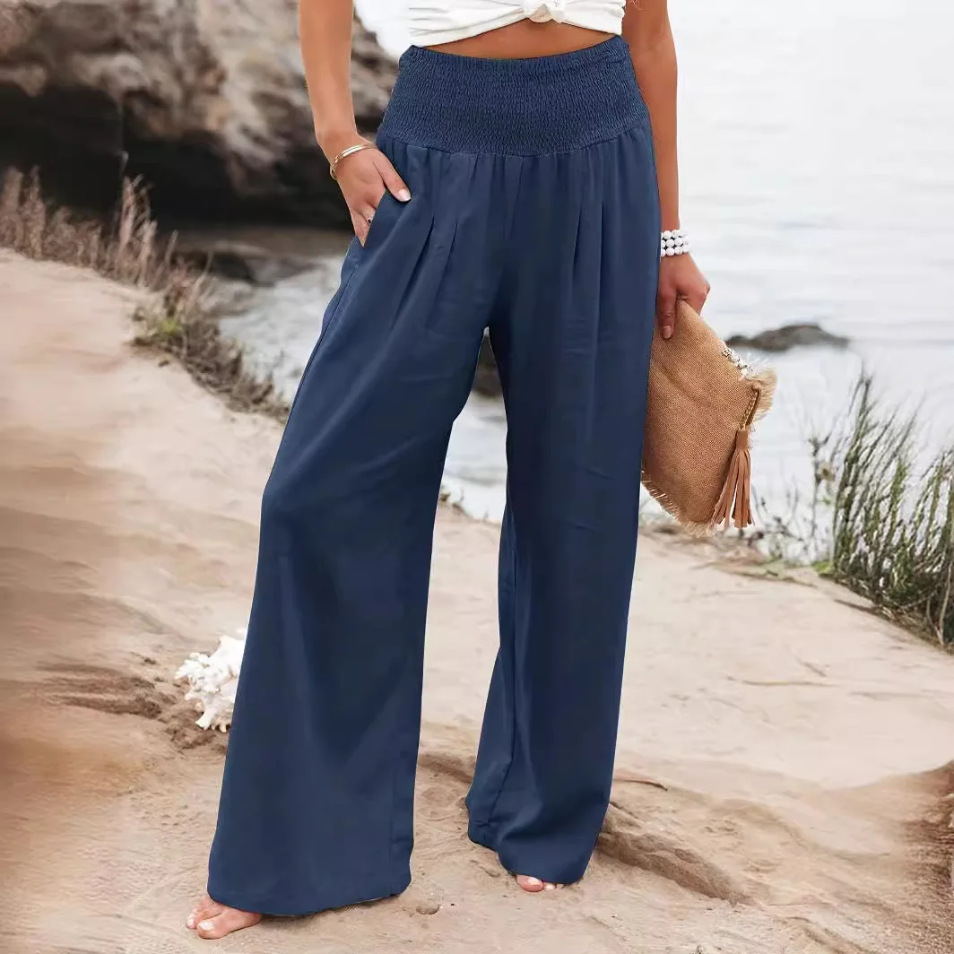 2025 nuevos pantalones casuales para mujer, estilo casual, cómodos pantalones largos de cintura media para mujer