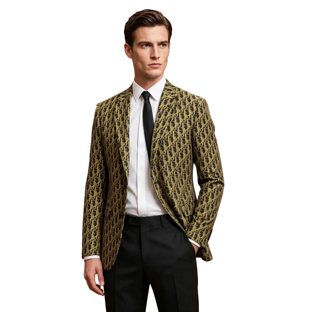 

Man Blazer For Man 's Clothes Men's Dress Stylish Luxury Suits Jacket Printed Man Coat 1Psc Groom Tuxedos