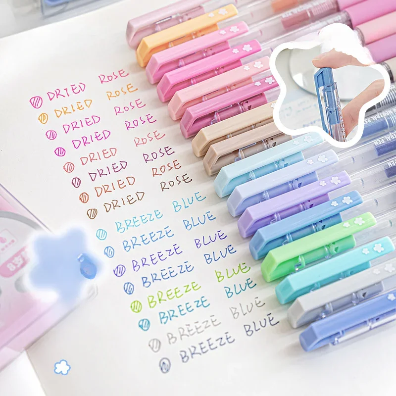 

Neutral Pen 8 Color Student Painting Color Handbook Pen Set School Supplies Art Supplies Cute Stationery