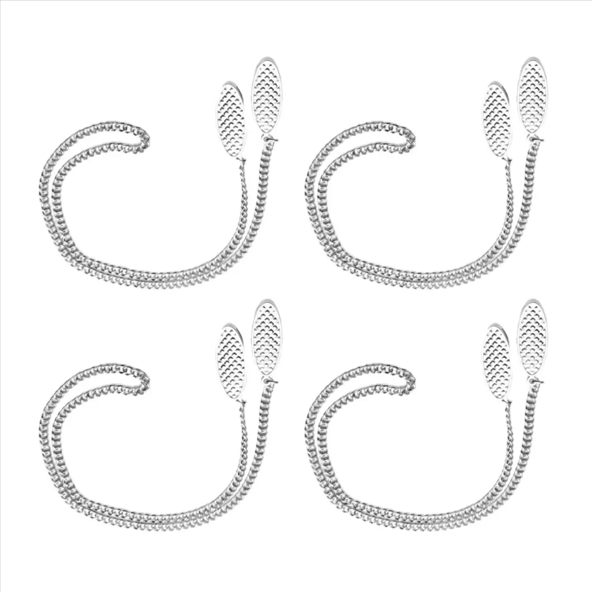 

(HOPE) 4 Pcs Napkin Chain Napkin Holder Napkin Clips Chain Flexible Lanyard Neck Strap for Seniors Older Adults Children