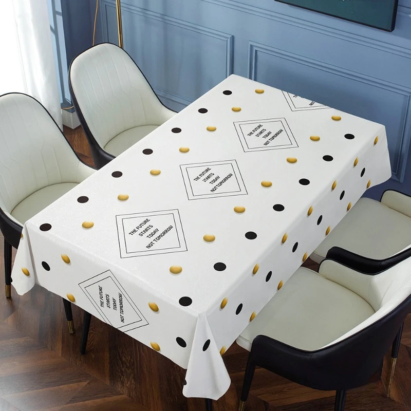 European coffee table tablecloth, fresh and modern simple waterproof, oil-proof and anti-scalding leave-in dining table cloth