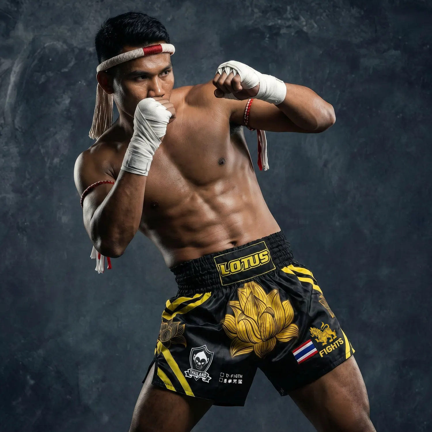 Muay Thai Lotus Shorts MMA Fight Sports Comprehensive Fighting Training Fitness Running Tiger Shorts Quick-Drying Breathable