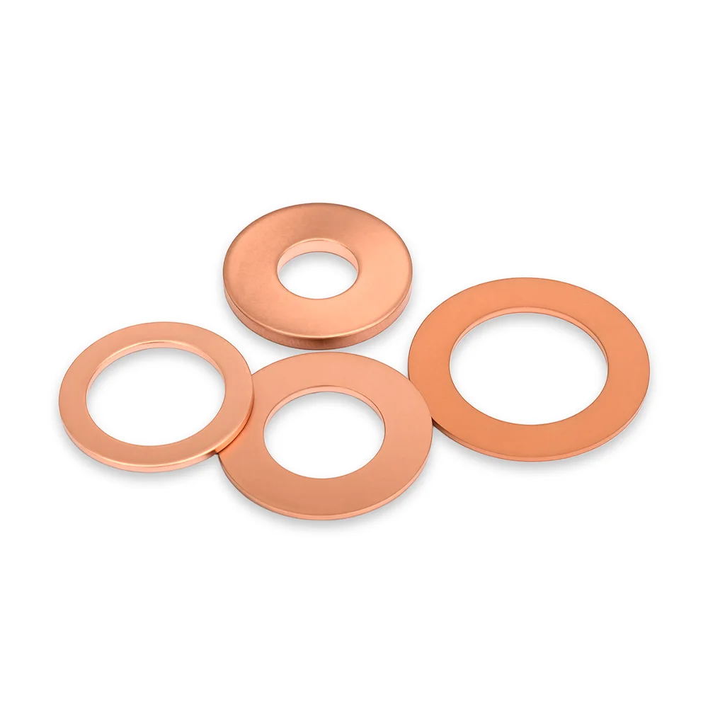 Junta de arandela de cobre, tapones de aceite de cobre puro sólido, junta tórica, tapones de sumidero de motocicleta, espaciadores de sellado planos, 10/20/30 Uds.
